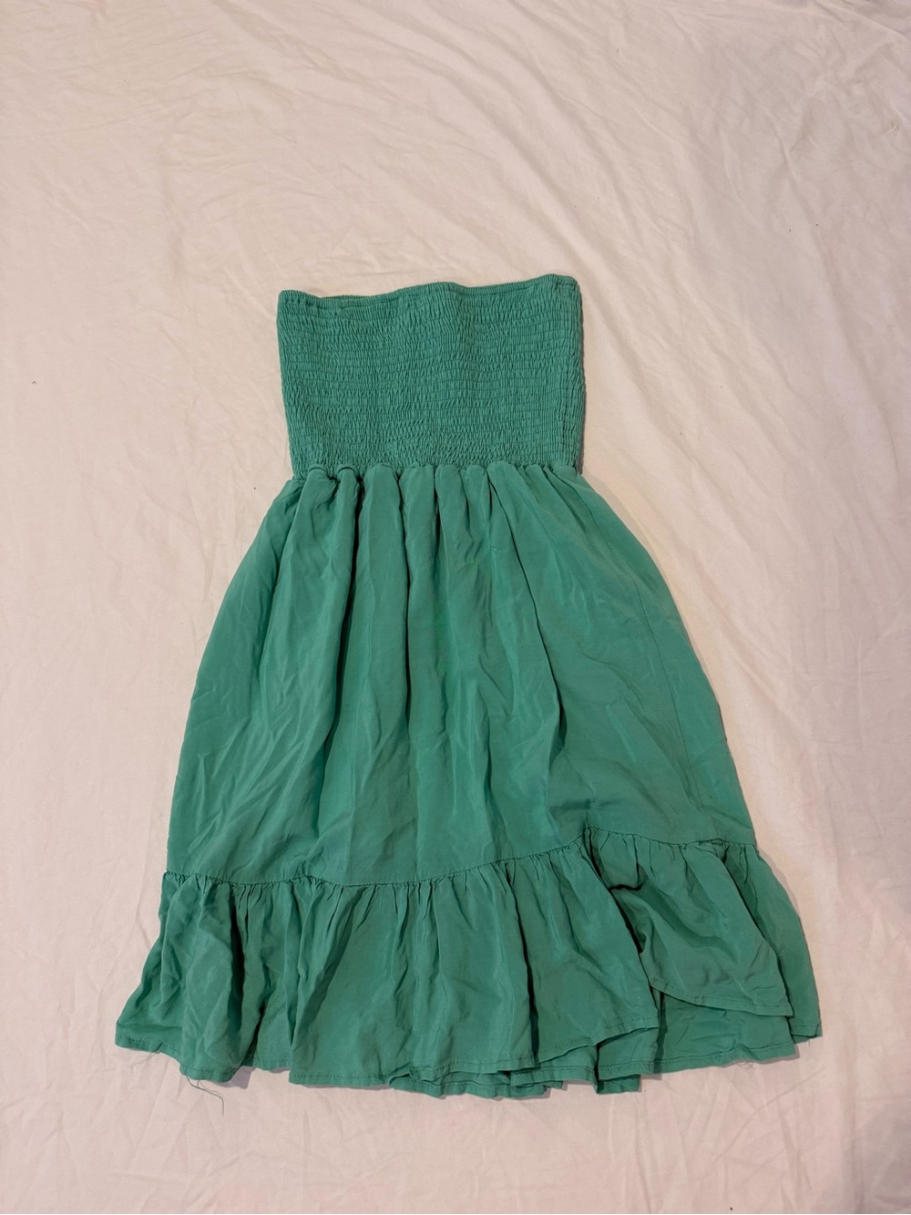 Strapless Teal Casual Summer Dress
